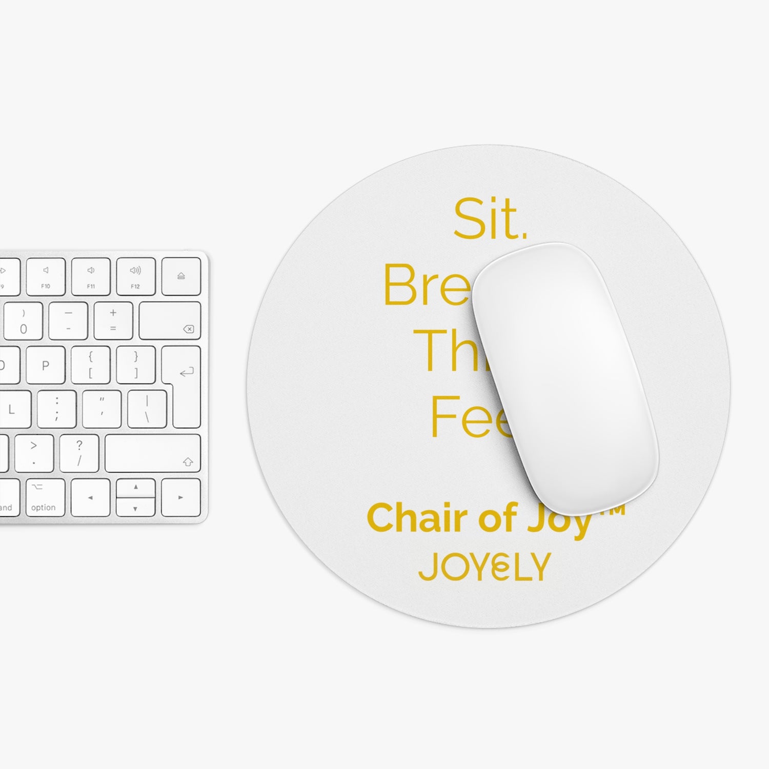 White JOYELY Mouse Pad